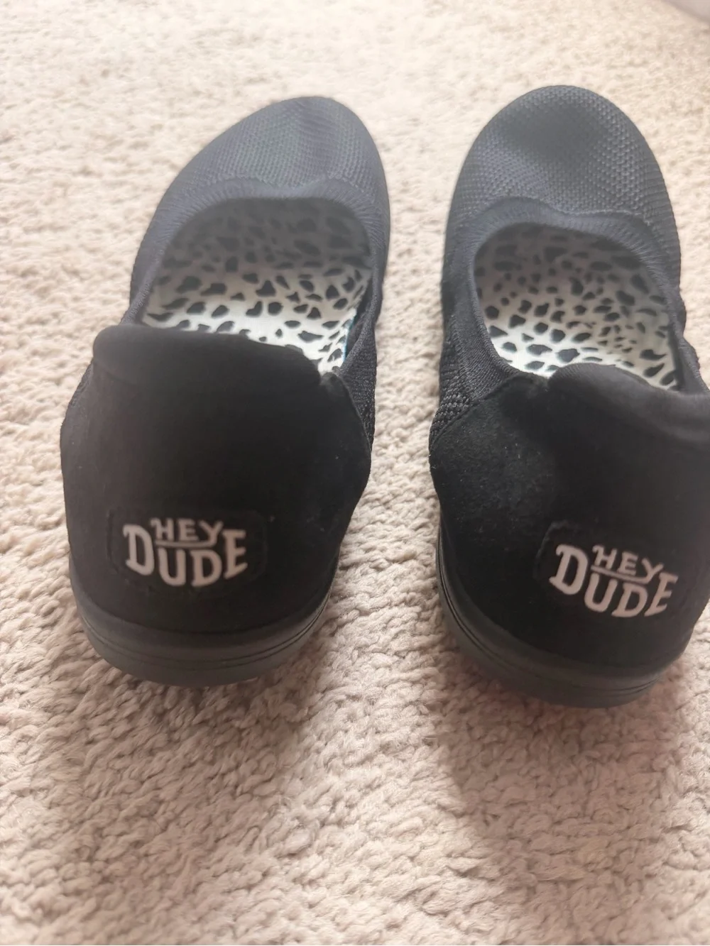 Hey Dude Black Knit Women's Slip-On Flats